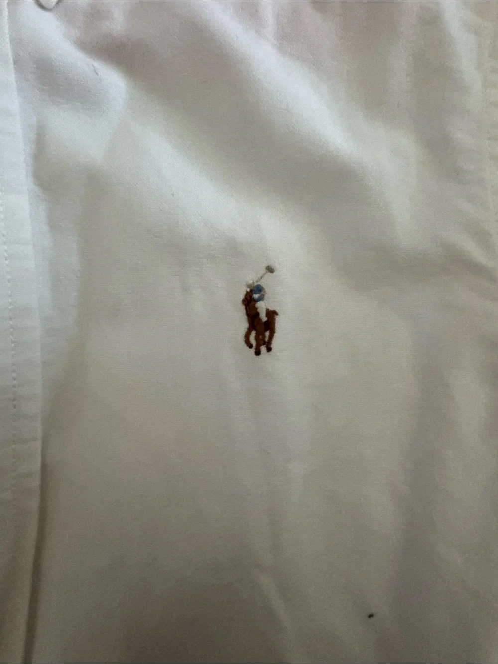 Ralph Lauren Boys White Button-Down Shirt with Polo Logo